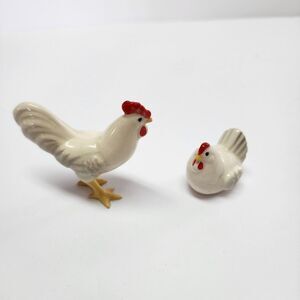 Vintage Hagen Renaker Miniature Rooster and Hen